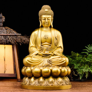 美帮汇铜释迦牟尼佛像 灵山大佛如来家居佛堂佛龛供奉