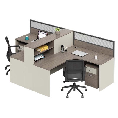 DXBG职员办公桌员工位卡座屏风位桌椅组合T型两人位[含柜/椅]