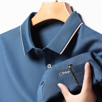 2025新男士T恤休闲透气中青年夏季短袖polo衫男装薄上衣