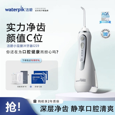洁碧(Waterpik)GS9L小蛮腰电动冲洗器家用立式清洁口腔洗牙器洁牙器预防牙结石实用手持防水生日礼物赠礼