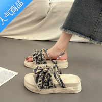 SUNTEK法式仙女风厚底凉鞋女夏时尚配裙子2023新款高级感平底沙滩罗马鞋