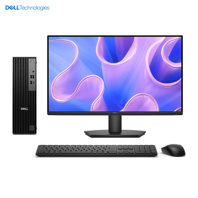 戴尔dell Pro Slim QCS1250 企业级高端商用办公绘图设计台式机电脑主机 Ultra7-235U 8G内存 512G固态 集成显卡 配23.8英寸显示器