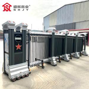 盛辉嘉业智能电动伸缩门电动大门自动推拉平移门铝合金分段门企业折叠门
