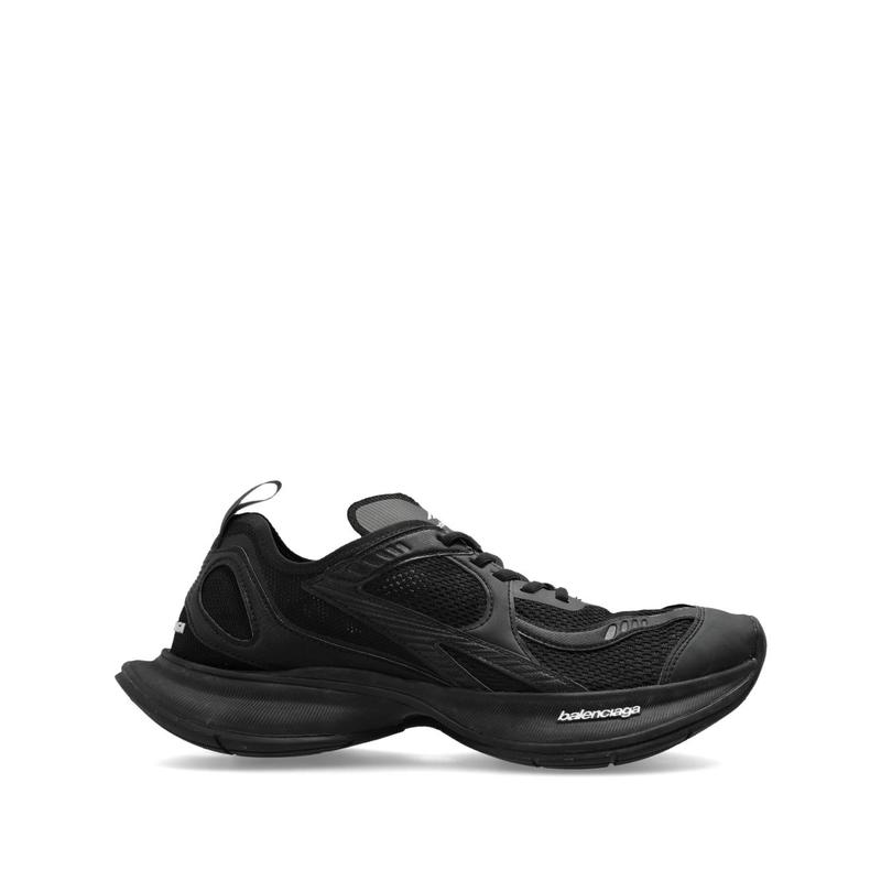 巴黎世家(Balenciaga)女跑步鞋黑色logo点缀系带圆头减震厚底运动