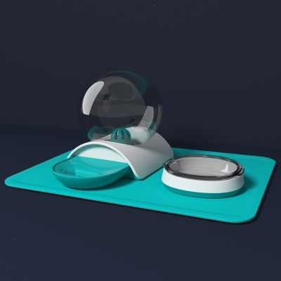 猫咪饮水机猫水碗米妮自动不插电泡泡饮水器宠物喝水无线水盆狗狗饮水喂食四件套新绿色