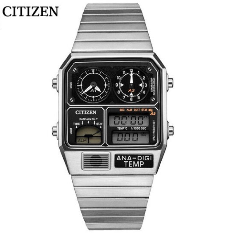 新品 国行西铁城 citizen 手表 ana-digi temp星河战舰系列银表不锈钢