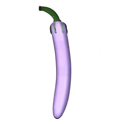 水晶玻璃仿真阳具后庭拉珠男女自嗨玩性工具成人玩具外出快感工具 嫣紫茄子