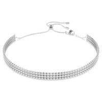 Swarovski闪亮水钻三层可调节项链女款优雅白钻颈链奢品饰品