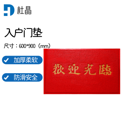 杜晶 DJ-DT245 入户门垫 安全防滑脚垫 丝圈塑料地垫PVC地板 红色0.6米宽