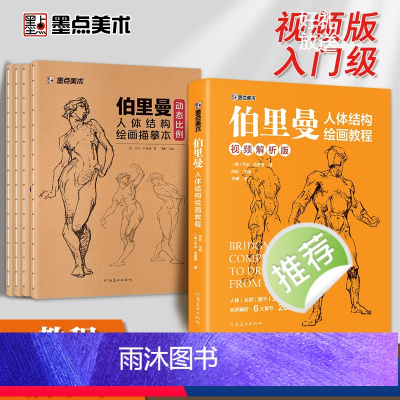 [全套]教程+描摹本 [正版]伯里曼人体结构绘画教学人体结构入门教程解剖动态骨骼透视艺考生美术生人体素描速写临摹基础初学