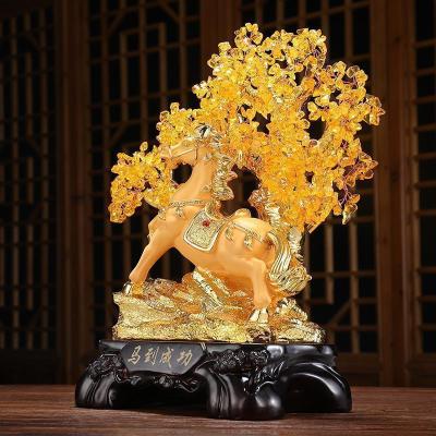 家柏饰(CORATED)马到成功摆件水晶发财摇钱树工艺品家居客厅酒柜办公装饰品