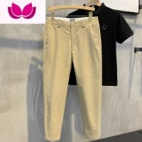七斓 春季小直筒休闲裤复古潮透气9九分裤简约百搭锥形裤子男