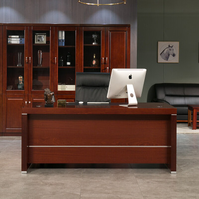 域赢老板桌总裁桌现代油漆实木贴皮大班台经理桌主管桌1.6米含侧柜