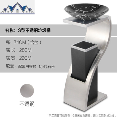 欧式酒店用垃圾桶大堂 商用电梯口立式大理石KTV走廊不锈钢烟灰缸 三维工匠