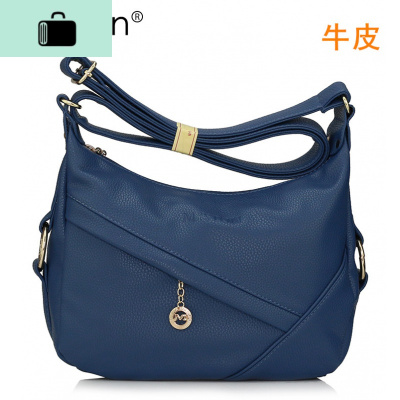 中年女包妈妈包中老年单肩斜挎包休闲软皮女士2020新款大容量百搭NEW LAKE女斜挎包