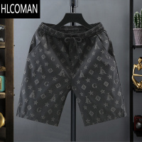 HLCOMAN欧洲站夏季冰丝短裤男士休闲五分裤百搭大裤衩潮牌运动沙滩裤中裤