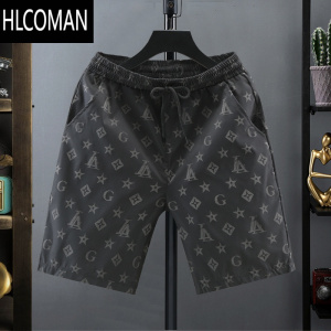 HLCOMAN欧洲站夏季冰丝短裤男士休闲五分裤百搭大裤衩潮牌运动沙滩裤中裤