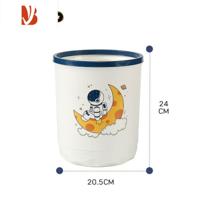 三维工匠垃圾桶 卡通款家用卧室卫生间客厅创意可爱厨房儿童房压圈式纸篓