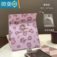 敬平可爱ins风折叠小镜子化妆镜女便携随身学生宿舍台式桌面可立梳妆 紫色纹 高清全面镜便携式用镜