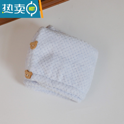 敬平干发帽女吸水速干包头巾擦头发毛巾加厚新款长发洗头浴帽器 浅蓝色-干发帽