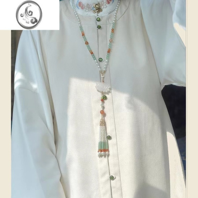 JiMi汉服古风软璎珞超长流苏配日常复古百搭明制项链项圈莲花璎珞