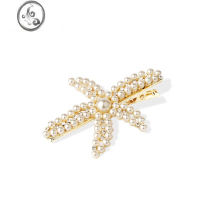 JiMi海星发夹女网红2023年新款顶夹刘海韩国ins发卡夹子边夹水钻头饰 海星边夹