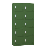 乙壬铁皮更衣柜宿舍储物柜钢制内务柜制式绿皮衣帽柜绿色10门更衣