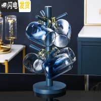 三维工匠欧式水壶大容量玻璃冷水壶可高温创意家用客厅凉水壶凉水杯子套装 6杯子+1竹木蓝色杯架+配送6勺子[330]