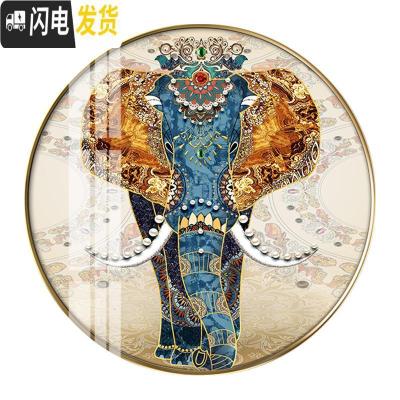 三维工匠2019新款十字绣欧式风格点贴砖石画大象客厅5d钻石画圆形画心直径100cm/免费补钻/送工具包/多配30％钻