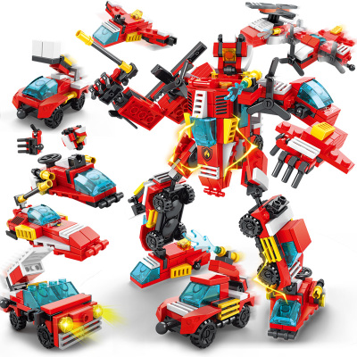 汇奇宝兼容乐高积木军事坦克城市警察工程车6-14岁男孩子拼装益智玩具消防系列整套八盒356颗粒-