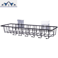 日式铁艺置物架厨房收纳架壁挂调料架免打孔整理篮多功能储物架子 三维工匠