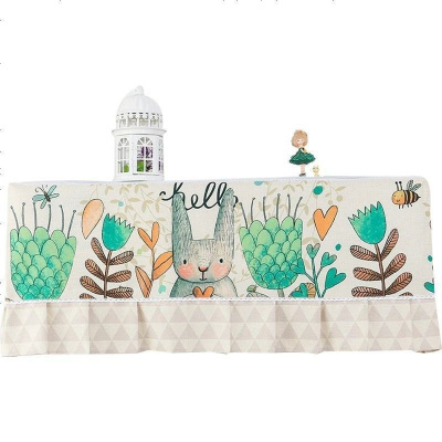 布莱梦棉麻开机不取挂式空调罩1.5匹2P空调套防尘罩布艺美的格力挂机罩挂机兔仔80*20*35cm