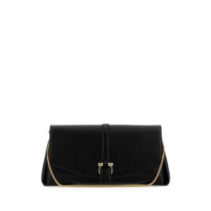 Ferragamo女款大容量牛皮斜挎包金色五金装饰实用百搭配饰皮质手提单肩包 BLACK