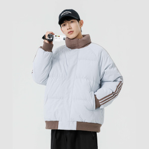 情侣款棉衣秋冬季短款立领百搭美式潮牌学院风男女同款外套面包服