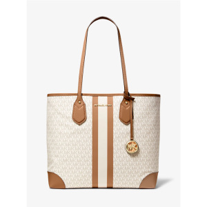 迈克·科尔斯(MICHAEL KORS) 女包新款 Eva系列 大号徽标条纹托特包女士手提包斜挎包 日常时尚 出勤百搭