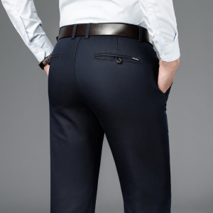 金盾(KIN DON)休闲裤男冬季厚款直筒修身长裤子男潮流弹力冬天西裤