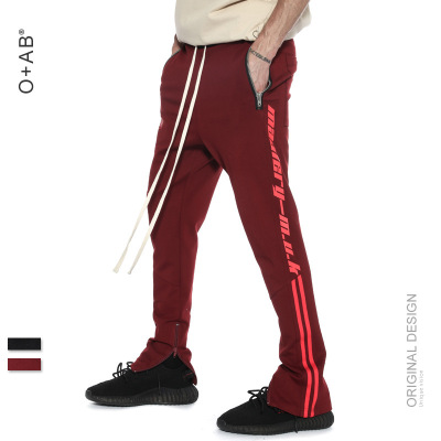 【硬汉风格】欧美潮牌三道杠拉链束脚男式休闲裤运动裤长裤裤子男