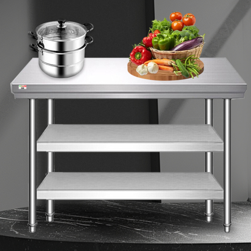 意黛斯 商用三层不锈钢厨房白钢工作台