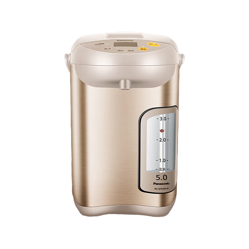 松下底盘加热电水瓶NC-EF5000-N 5L电动出水金色按键操控智能保温