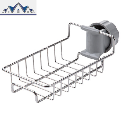 厨房收纳架抹布架子不锈钢水龙头置物架挂海绵沥水架水收纳 三维工匠