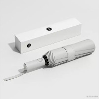 嘉创优品 全自动雨伞 晴雨两用太阳伞 防晒防紫外线折叠加大 12K(24根抗风骨)侘寂灰