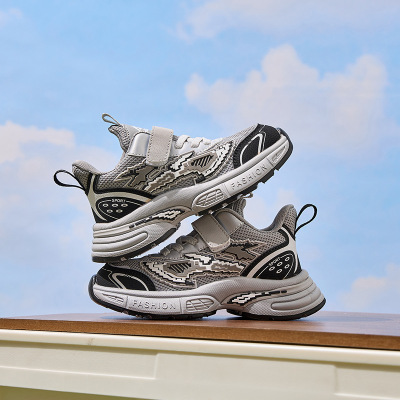 儿童新款运动鞋魔术贴透气网运动鞋老爹鞋男女童跑鞋产家直销_1_267