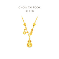 周大福马年生肖 寓意马上有福爆闪葫芦足金黄金项链女计价(工费520)EOF1677送生日礼物