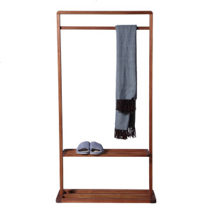 北欧实木衣帽架落地卧室客厅挂衣架简约日式室内立式胡桃原木衣架
