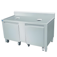 瑞宇304不锈钢餐厅食堂残食柜/1700*800* 850+150mm(钢板厚1.0mm)