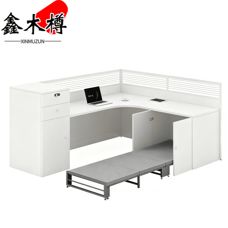 鑫木樽 屏风工位+床 单人 套