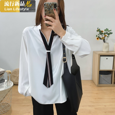 恋名媛加肥加大码春装衬衣女装200斤胖妹妹宽松打底雪纺衬衫显瘦上衣潮大码女装