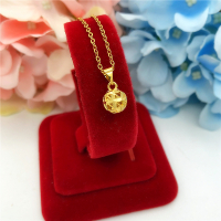 新款仿金水波链镀金镂空绣球吊坠越南沙金转运珠项链女久不掉色送女朋友老婆情人节七夕生日礼物