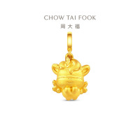 周大福马年生肖系列 翅膀微笑小马足金黄金吊坠女送生日礼物EOR1544