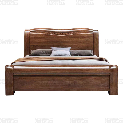 洛泰远 胡桃木实木床1.8米双人床1800*2250*1100mm